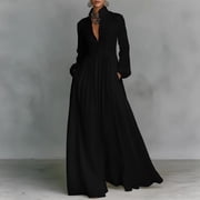 long sleeve black dress walmart Formal Dresses Loosely Fitted