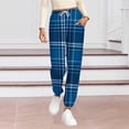 thumbnail image 1 of Blmnix Flannel Pajamas Pajamas for Women Set Petite Pajamas Sleep Pants Sleepwear Taper Blue Ankle Womens Pajamas Set,S, 1 of 6