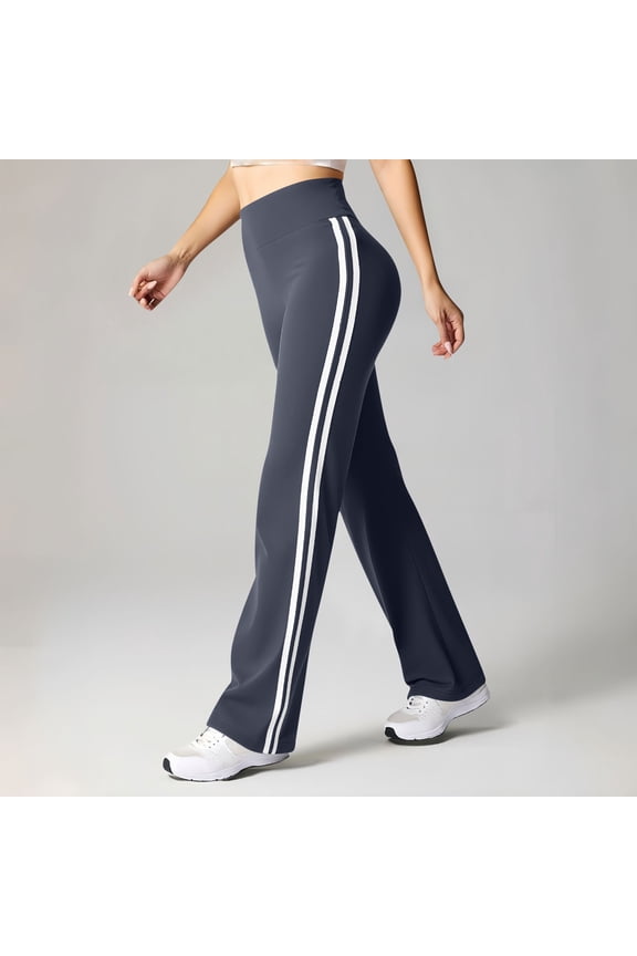 Flat Front Pants for Women Sweat Pants Track Pants Leggings Slim Bootcut High Waisted Gray Active Fit Long Womens Workout Pants,S