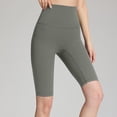 thumbnail image 1 of Blmnix Flat Front Womens Shorts Cotton Shorts Yoga Shorts Short Green Elastic High Womens Running Shorts,M, 1 of 6
