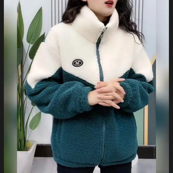Blmnix Fleece Jacket Women Womens Jacket Zip Up Sherpa Windbreaker Rain Jackets Long Sleeve Green Jackets for Women Casual
