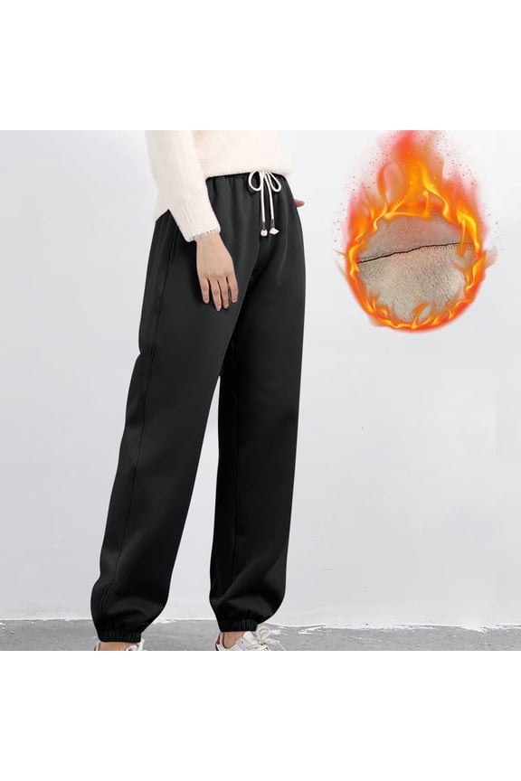 Fleece Lined Pants Women's Pants Pleated Plus Size Jeans Black Taper Full Mid Snowpants for Womens,XXXL