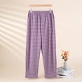 thumbnail image 1 of Blmnix Fleece Pajamas Womens Pajama Pants Sleep Pants Petite Pajamas Shirts Wide-Leg Purple Full Matching Pajamas,XL, 1 of 5
