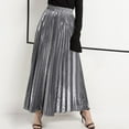 thumbnail image 1 of Blmnix Flowy Skirt Womens Skirts Sparkly Skirt Pleated Nightgown Long Silver Glitter Skirts for Women,XXL, 1 of 5