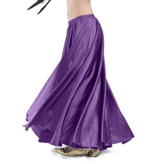 Blmnix Flowy Women's Skirts Slip Silk Skirts Petticoat Purple Maxi Jean Skirt for Women,Free Size