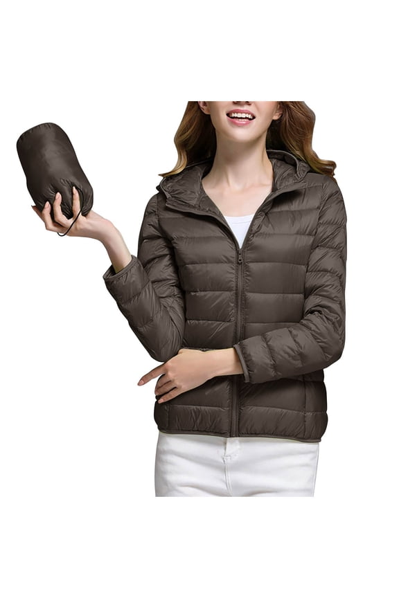 Blmnix Gray Loose Womens Jackets Packable Puffer Long Sleeve Solid Short Quilted Juniors Jackets Going Out