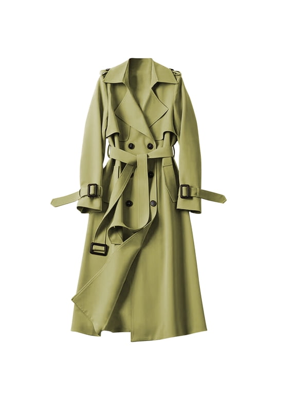Green Women's Fall Jackets Windbreaker Trench Womens Coats and Jackets Coats Long Sleeve Winter Cloting