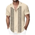 thumbnail image 1 of Blmnix Guide Mens T-Shirts Hawaiian Shirt Big And Tall Shirts Oversized Shirts Button UP Collared Yellow Short Sleeve Men's Athletic Shirts & Tees,S, 1 of 3