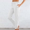thumbnail image 1 of Blmnix High Waist Fun Pants White Legging Yoga Joggers Exercise Pants for Women Ankle Jogger Trousers, 1 of 8