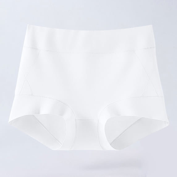 Blmnix High Waisted Womens Underwear Breathable Seamless Tummy Control Underwear White Boxer Shorts for Women,XXL