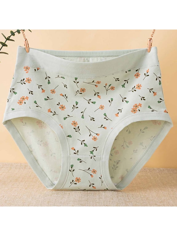 High Waisted Womens Underwear Cotton Panties Moisture Wicking Seamless Boxers Green Cotton No Show Underwear Women,L