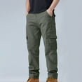 thumbnail image 1 of Blmnix Hiking Pants Pants Men Cargo Baggy Low Rise Cotton Pants Leggings Green Long Straight-Leg Summer Pants,XXL, 1 of 5