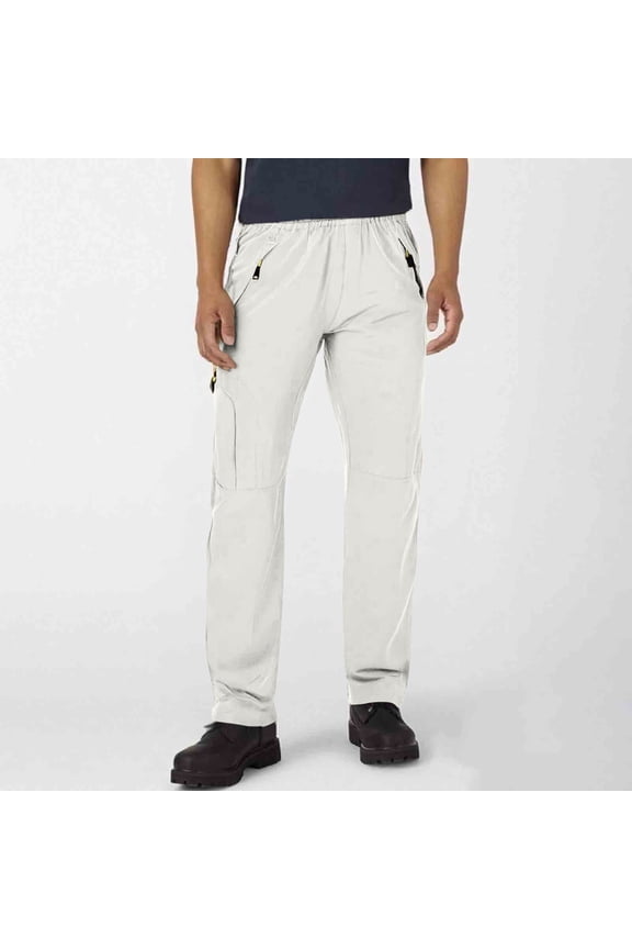 Hiking Pants Pants for Men Baggy Golf Pants Cargo Jeans Low Rise White Long Straight-Leg Summer Pants,XS