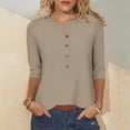thumbnail image 1 of Blmnix Holiday Shirts for Women Button Down Plus Size Raglan T Shirt Henley 3/4 Sleeve Yellow Cute Winter Tops,XXL, 1 of 6
