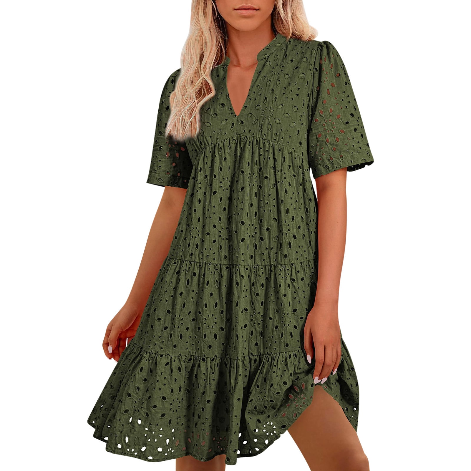 Blmnix Holiday Wedding Guest Dress Fit & Flare Casual Dresses Mid ...