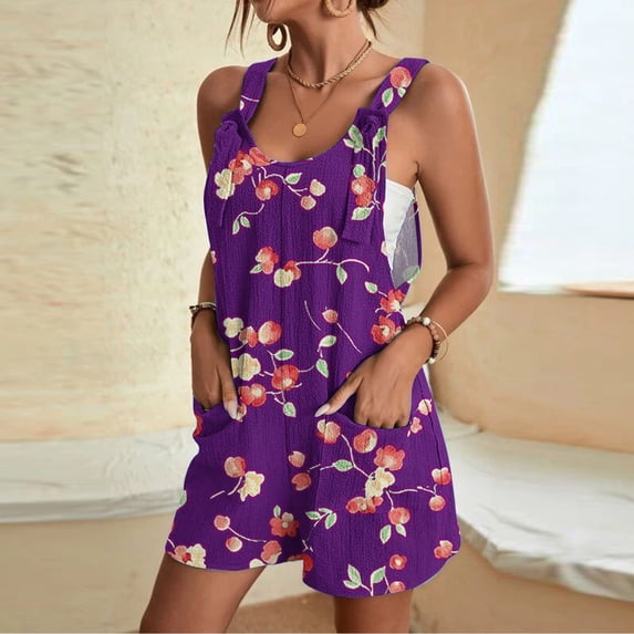 Blmnix Shorts Women Linen Shorts Rompers Shorts High Purple Pull-On Oversized Cotton Shorts for Woman,XL