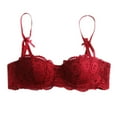 thumbnail image 1 of Blmnix Lace Bra Bralettes for Women Push Up Bra Underwire Bralettes Spaghetti Straps Balconette Red Sports Bra, 1 of 6