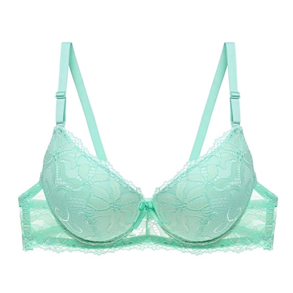 Blmnix Lace Bra Women's Bras Underwire Push Up Bralette Standard Straps Balconette Green Womens Sports Bras