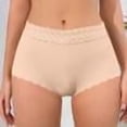 thumbnail image 1 of Blmnix Lace Women's Panties Boy Shorts Underwear Breathable Beige Soft Panties, 1 of 7