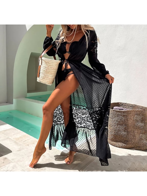 Lace lnsert Coats for Women Womens Summer Jacket Spring Jackets Tie Convertible Jackets Black Long Sleeve Cocoon Winter Jacket