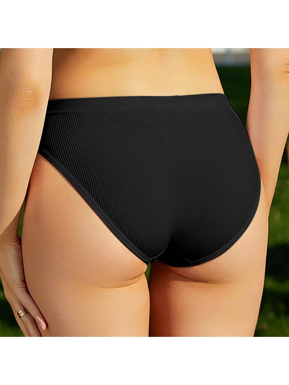 Ladies Underwear Briefs No Show Underwear Bamboo Underwear Panty Pull-On Black Tight Seamless Patch Period Panties,M