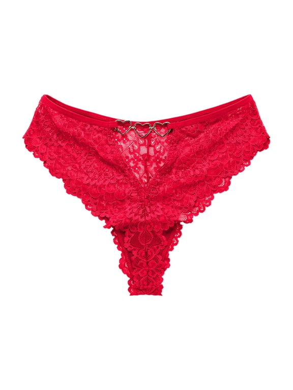 Ladies Underwear Panties Cheeky Sexy Panties Thong Underwear G String Lace Panties Red Cotton Underwear Women,M