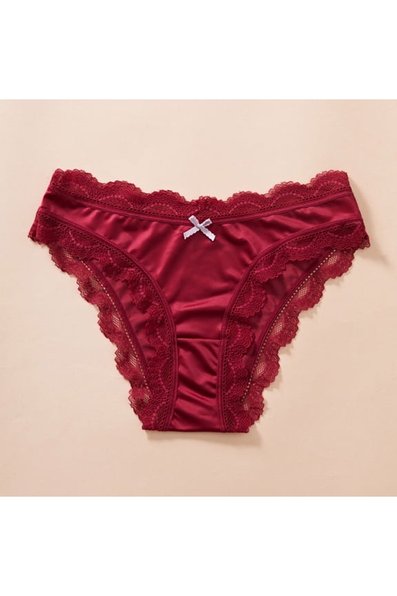 Ladies Underwear Sexy Underwear Hipster Panties Satin Panties Panties Lace Panties Red Cotton Womens Underwear