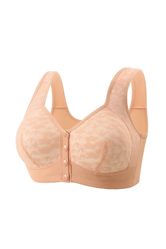 Large Bust Women's Bras Racerback Bras Front Closure Bralette Beige Bralette Standard Straps Womens Sports Bras