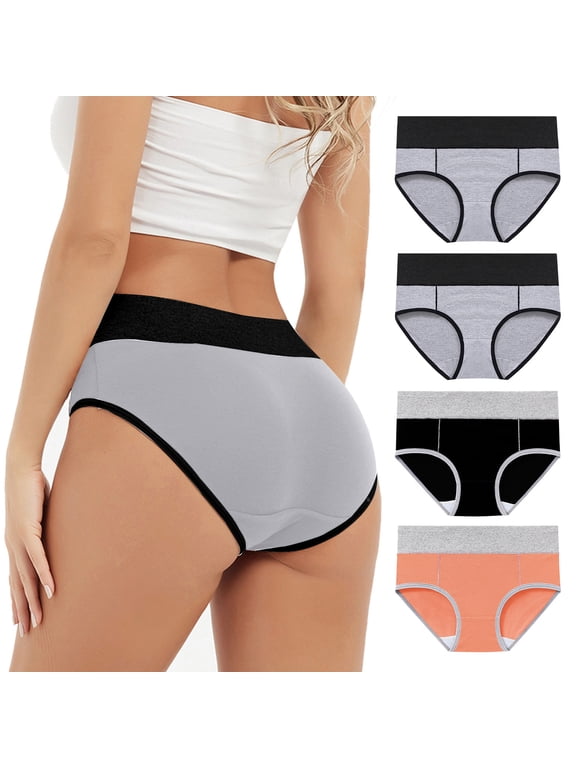 Leak Proof Underwear Panties Women Bamboo Underwear Briefs Briefs Orange Classic Fit Pull-On Stretchable Patch Plus Size Underwear,XL