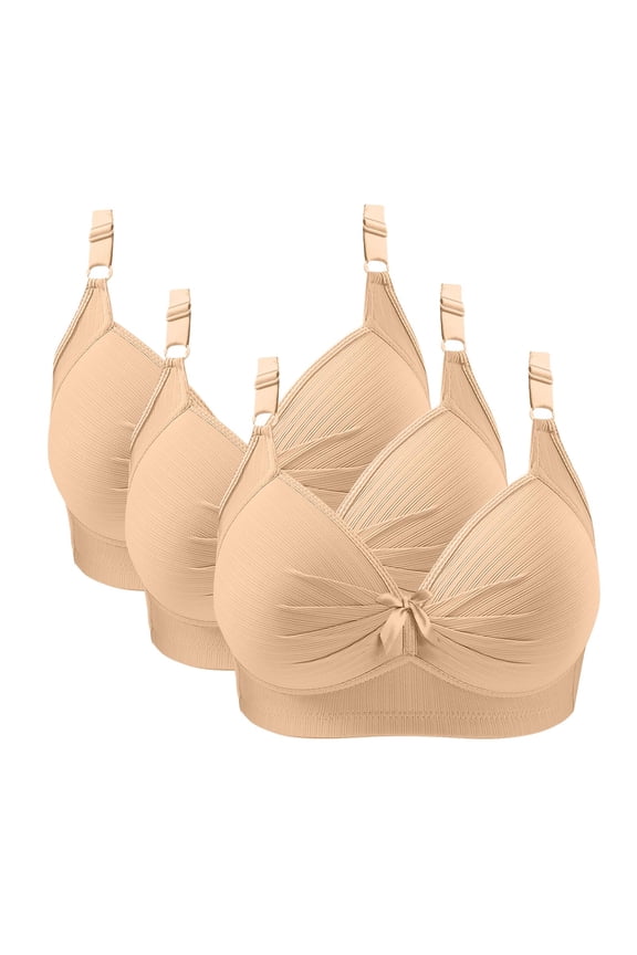 Lift Bra Bra for Women Push Up Bra Large Bust Bras Beige Wireless bras for Women,L