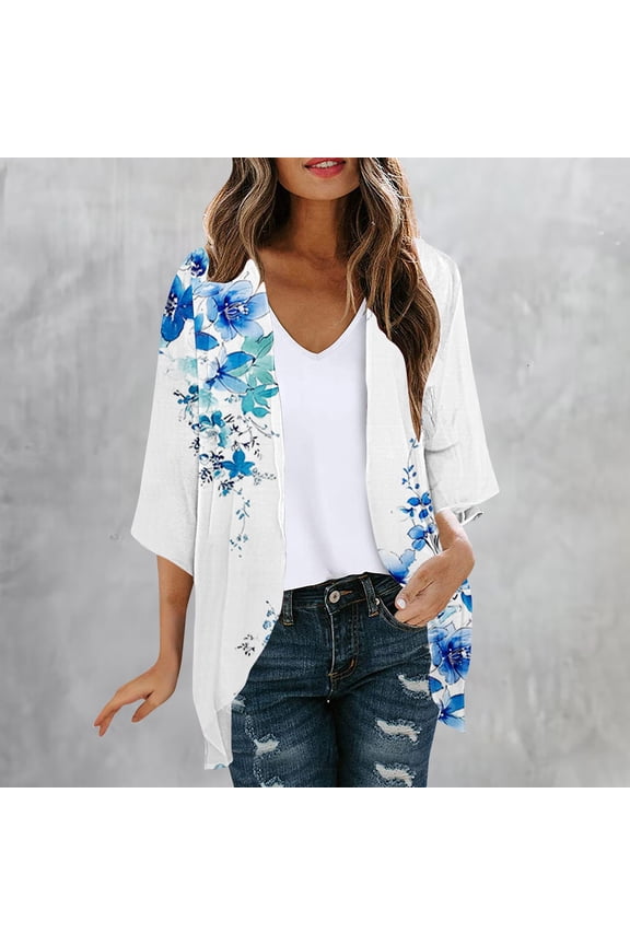 Light Weight Jacket Women Adaptable Pull-On Convertible Spring Jackets Jackets Cocoon 3/4 Sleeve Winter Jacket