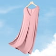 thumbnail image 1 of Blmnix Lightweight Nightgowns Womens Sleep Shirts Bamboo Nightgown Sleep Tanks Sleepshirts Knee Length Pink V-Neck Sleeveless Mumu Nightgown for Women, 1 of 5