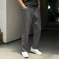 thumbnail image 1 of Blmnix Lightweight Pants Mens Pants Baggy Work Pants Palazzo Low Rise Sweatpants Gray Full Straight-Leg Mens Casual Pants,XL, 1 of 9