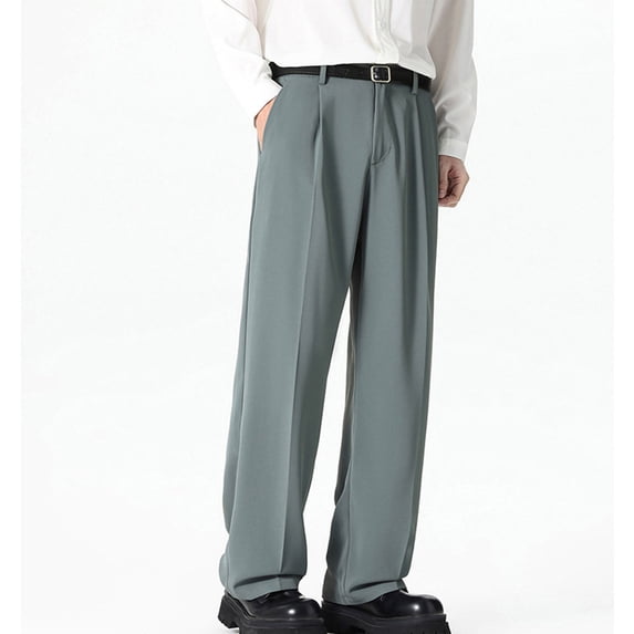 Blmnix Lightweight Work Pants Mens Pants Dress Pants Chinos Baggy Leggings Gray Long Low Rise Straight-Leg Mens Summer Pants,M