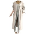 thumbnail image 1 of Blmnix Linen Jacket Jacket for Women Spring Jackets Convertible with Pockets Pull-On Raincoats Yellow Long Sleeve Cocoon Winter Jacket, 1 of 9