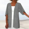 thumbnail image 1 of Blmnix Linen Jackets Jacket for Women Convertible Light Weight Adaptable Pull-On Coats Elbow-Length Gray Cocoon Winter Jacket, 1 of 5
