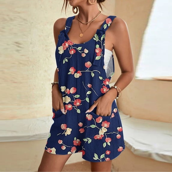 Blmnix Linen Shorts Women Shorts Rompers Short Blue Pull-On High Oversized Womens Shorts Casual,M