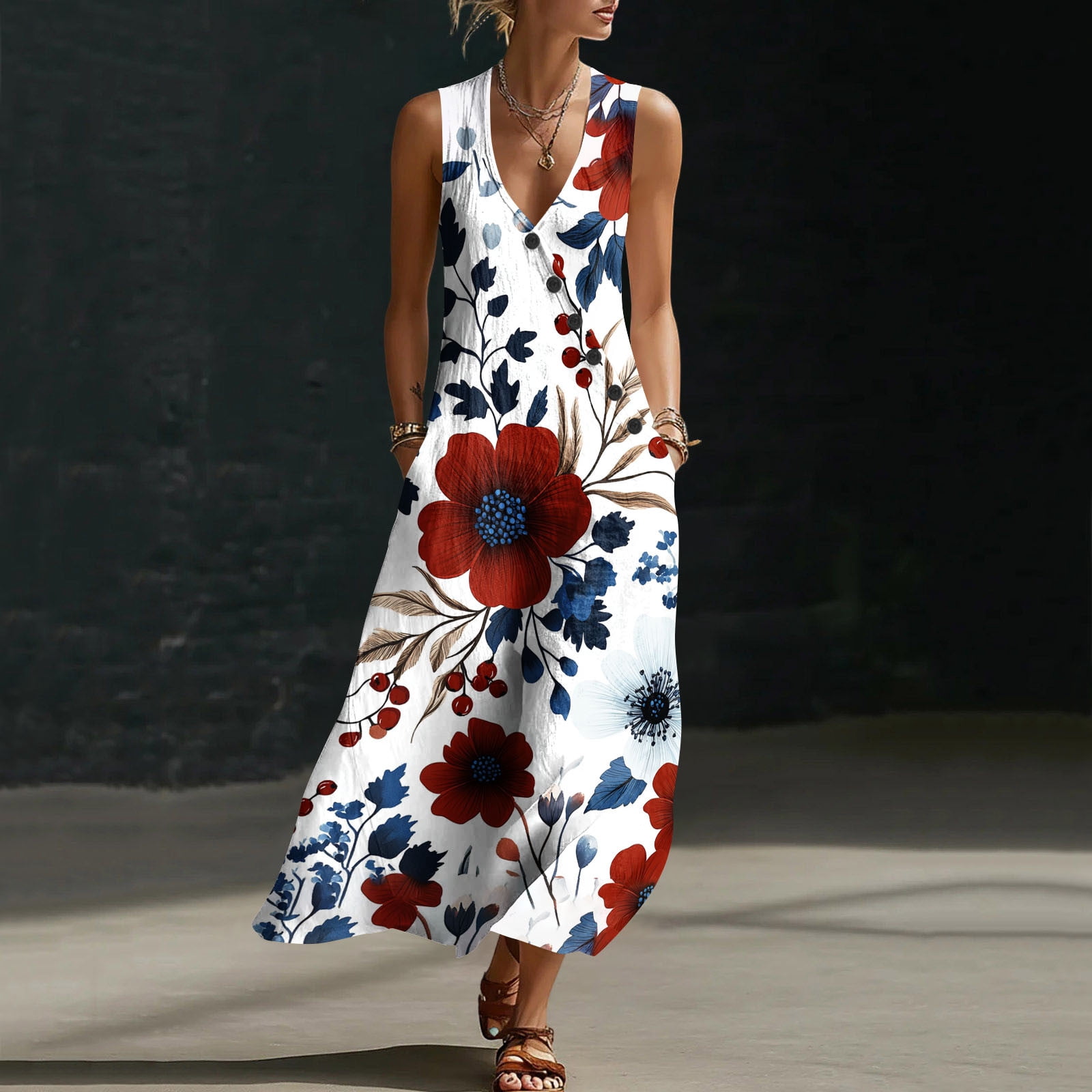 v neck summer dresses OUGES Dress with Pockets Casual Lightweight Flowy Midi Sundress Work Church Wedding Guest Dresses(Black,S) at Amazon Women's Clothing store Color:Tiger Stripe Short Cotton Dress JBENNETTNOSALE Royal Blue Strapless Mermaid