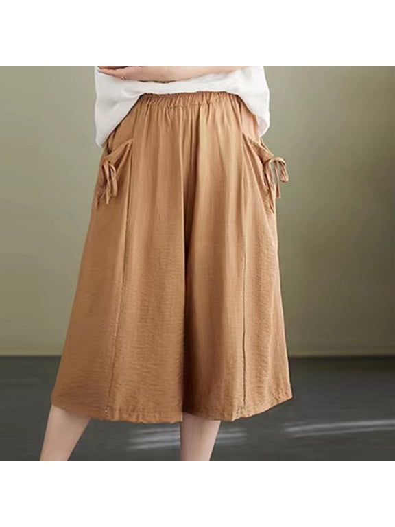 Long Shorts Summer Shorts for Women Bermuda Pull on Plus Size Short Yellow High Beach Shorts for Women,XXL