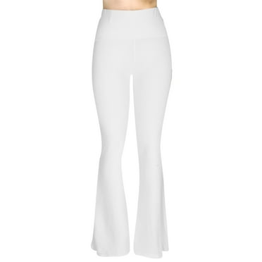Blmnix Casual Womens Pants Leggings White Slim Bootcut Flare High Waist Full Joggers Ladies Pants Fall