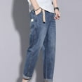 thumbnail image 1 of Blmnix Low Rise Men Pants Cargo Work Jeans Regular Relaxed Fit Jeans Sweatpants Straight-Leg Cropped Blue Mens Pants Casual,L, 1 of 5
