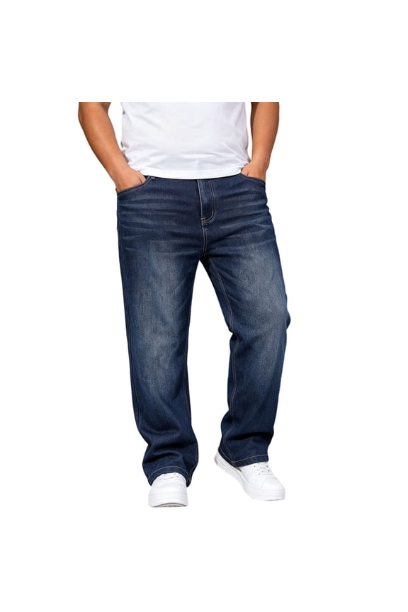 Low Rise Pants Men Mens Jeans Relaxed Fit Carpenter Regular Work Jeans Leggings Long Straight-Leg Blue Summer Pants for Men,L