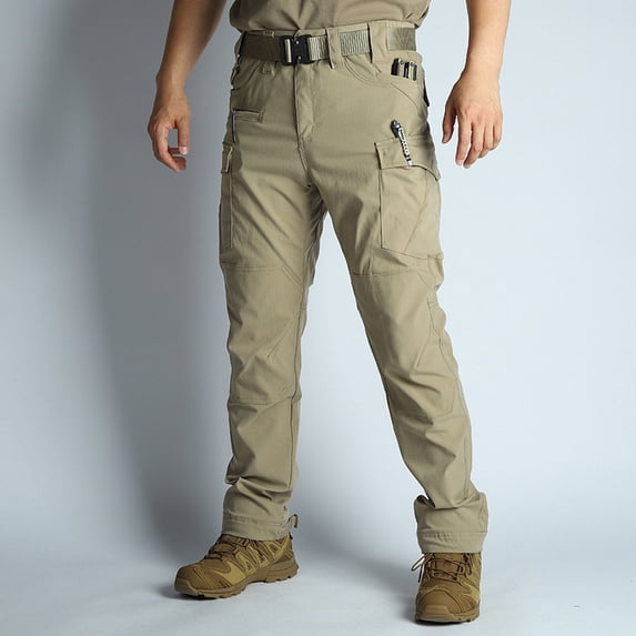 Blmnix Low Rise Pants for Men Active Fit Hiking Pants Travel Pants Cargo Sweatpants Yellow Long Slim-Leg Mens Casual Pants,M