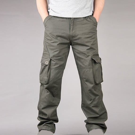 Blmnix Low Rise Pants for Men Pleated Baggy Carpenter Pants Cargo Work Pants Pants Straight-Leg Green Long Summer Pants for Men,M