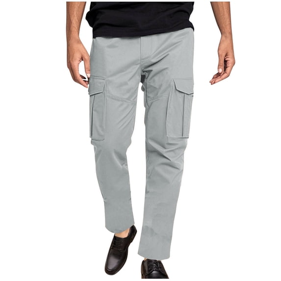 Blmnix Low Rise Pants for Men Work Pants Baggy Carpenter Cargo Pants Pant Straight-Leg Gray Cropped Summer Pants,M