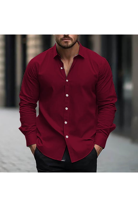 Men Shirt Dress Shirts Guide Cotton Shirts T shirt Long Sleeve Collared Red Mens Shirts Big And Tall,L