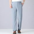 thumbnail image 1 of Blmnix Men's Pants Work Pants Lightweight Pants Baggy Chinos Jeans Blue Long Low Waisted Straight-Leg Summer Pants for Men,XXXL, 1 of 9