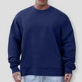 thumbnail image 1 of Blmnix Men's T-Shirts Workout Shirts Cotton Shirts Pullover T-Shirt Blue Crew Neck Long Sleeve T Shirts for Men Pack,L, 1 of 6