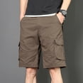 thumbnail image 1 of Blmnix Mens Shorts Athletic Bike Shorts Cargo Mens Shorts Casual Short Low Brown with Pockets Cotton Shorts Men,XXXL, 1 of 9