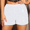 thumbnail image 1 of Blmnix Micro Shorts Summer Shorts for Women Sequin Shorts Short High White Pull-On Skinny Beach Shorts for Women,L, 1 of 5